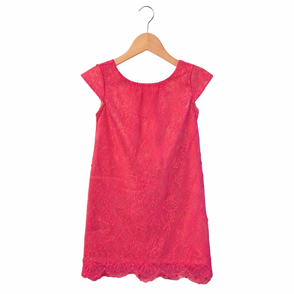Gap Kids Hot Pink Lace Dress Girls 3T Barbiecore Party Holiday Special Occasion